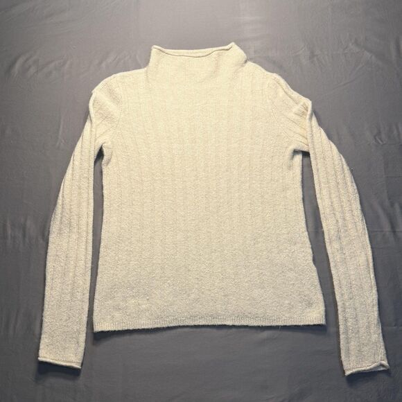 Madewell Sweater Womens XS White Mock Neck Ribbed Knit Long Sleeve Pullover - Picture 5 of 11